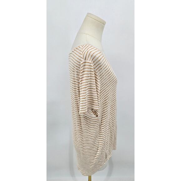 Liverpool Los Angeles Striped V-Neck Tee - Size M - Picture 2 of 5